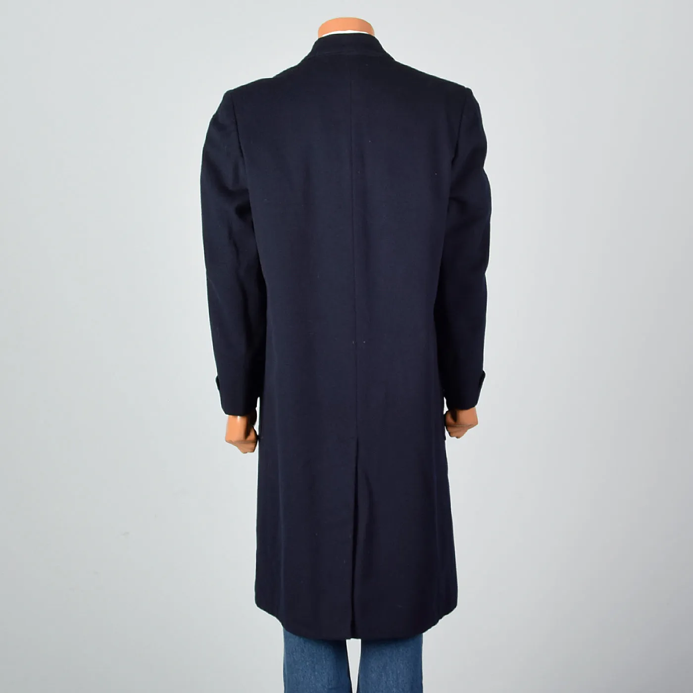 1950s Mens Wool and Cashmere Blend Navy Coat