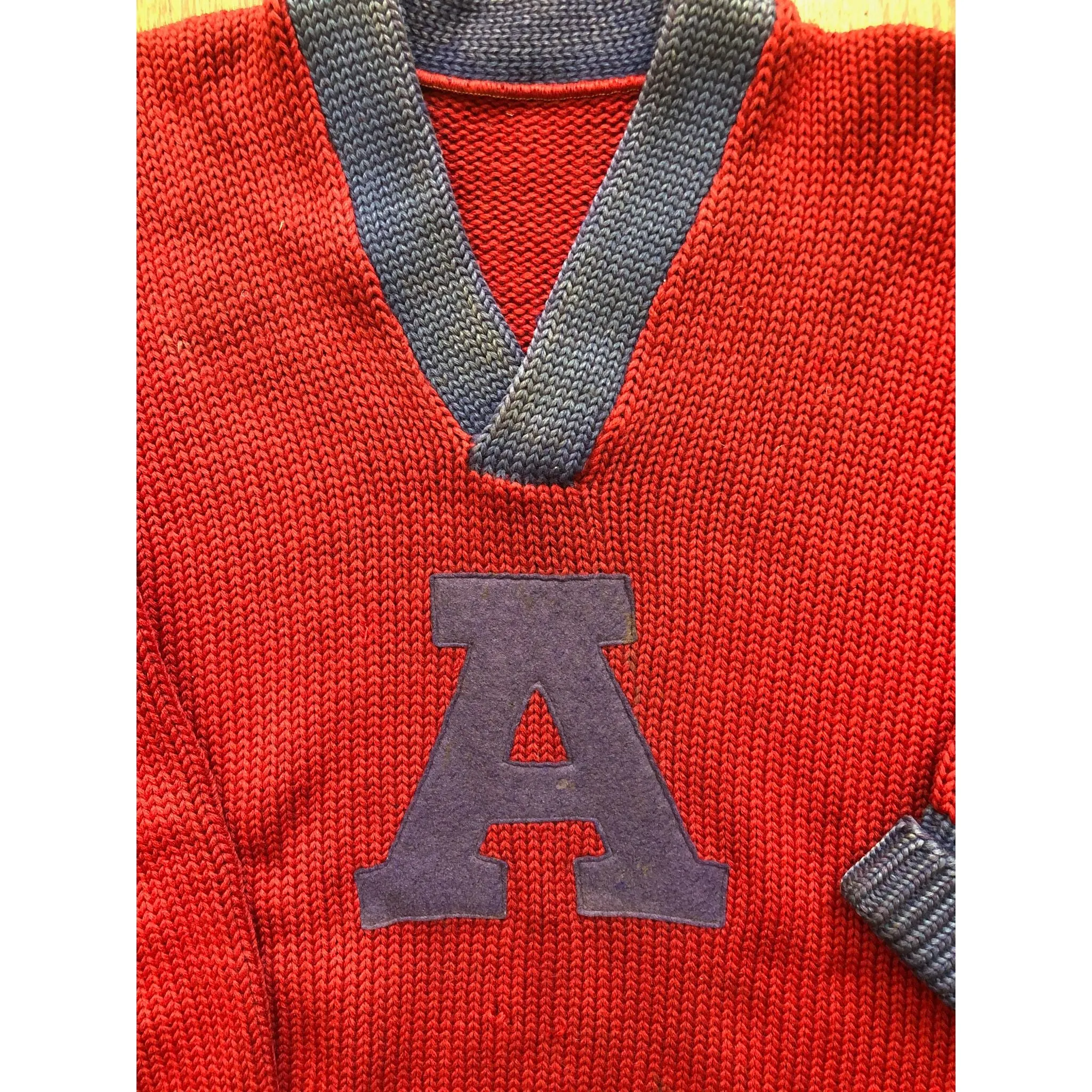 1960s Varsity V-Neck Letterman Sweater