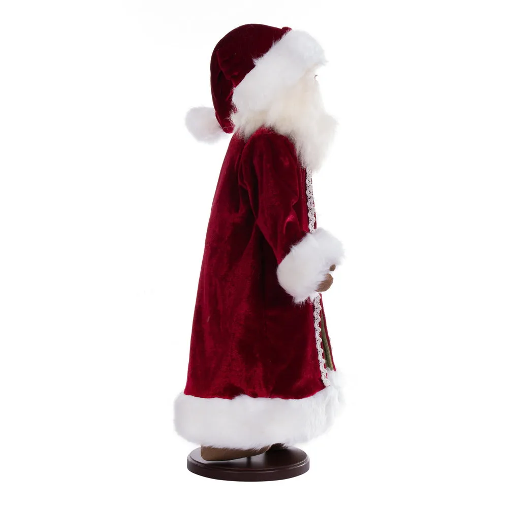19" Deck The Halls Santa Doll with Stand