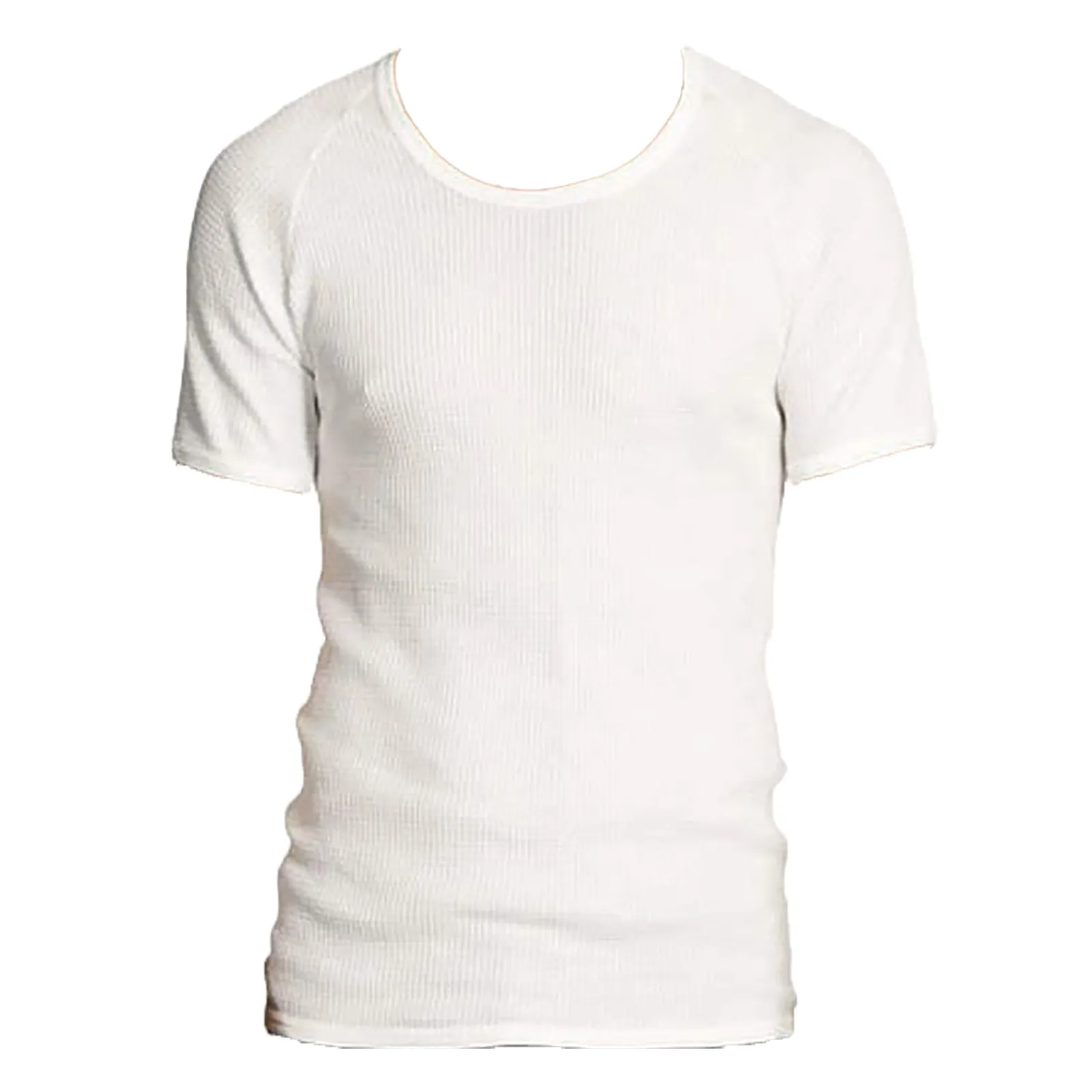 3 Pk Holeproof Aircel Thermal Mens T-shirt Short Sleeve Tee Top MYQ31A White Waffle Knit