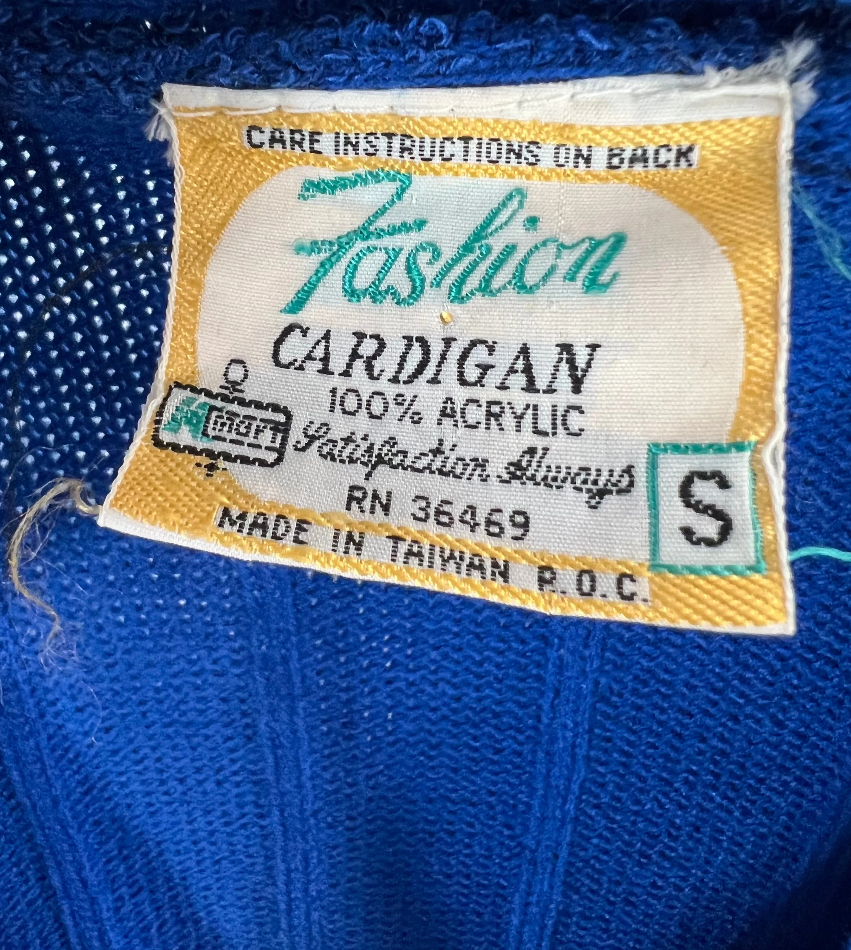 70s Royal Blue Belted Cardigan
