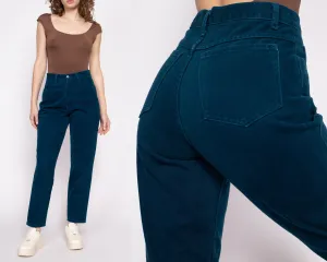 90s High Waisted Dark Teal Green Jeans - Petite Medium, 27"