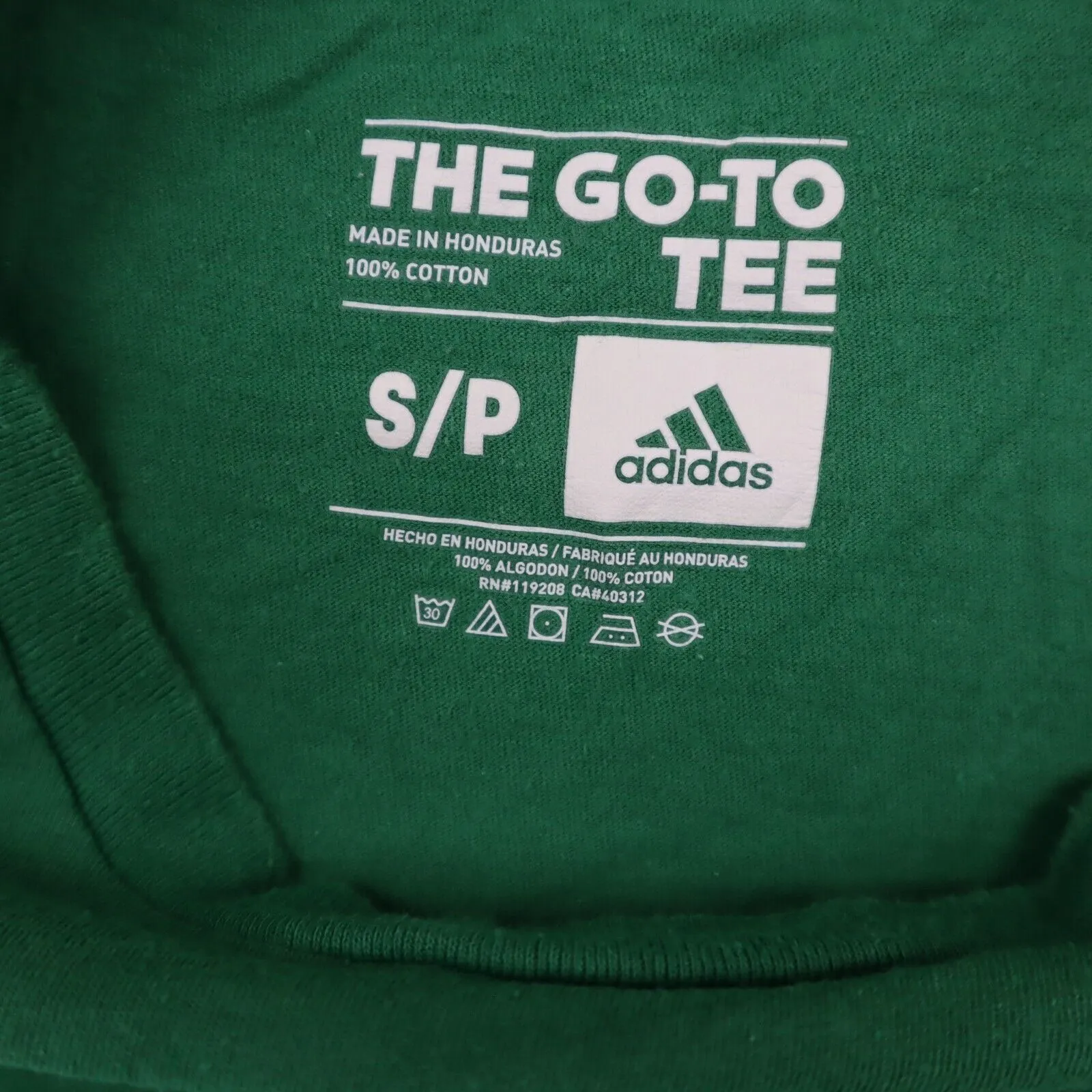 Adidas Mens Pullover T Shirt Casual Short Sleeve Crew Neck Green Size Small