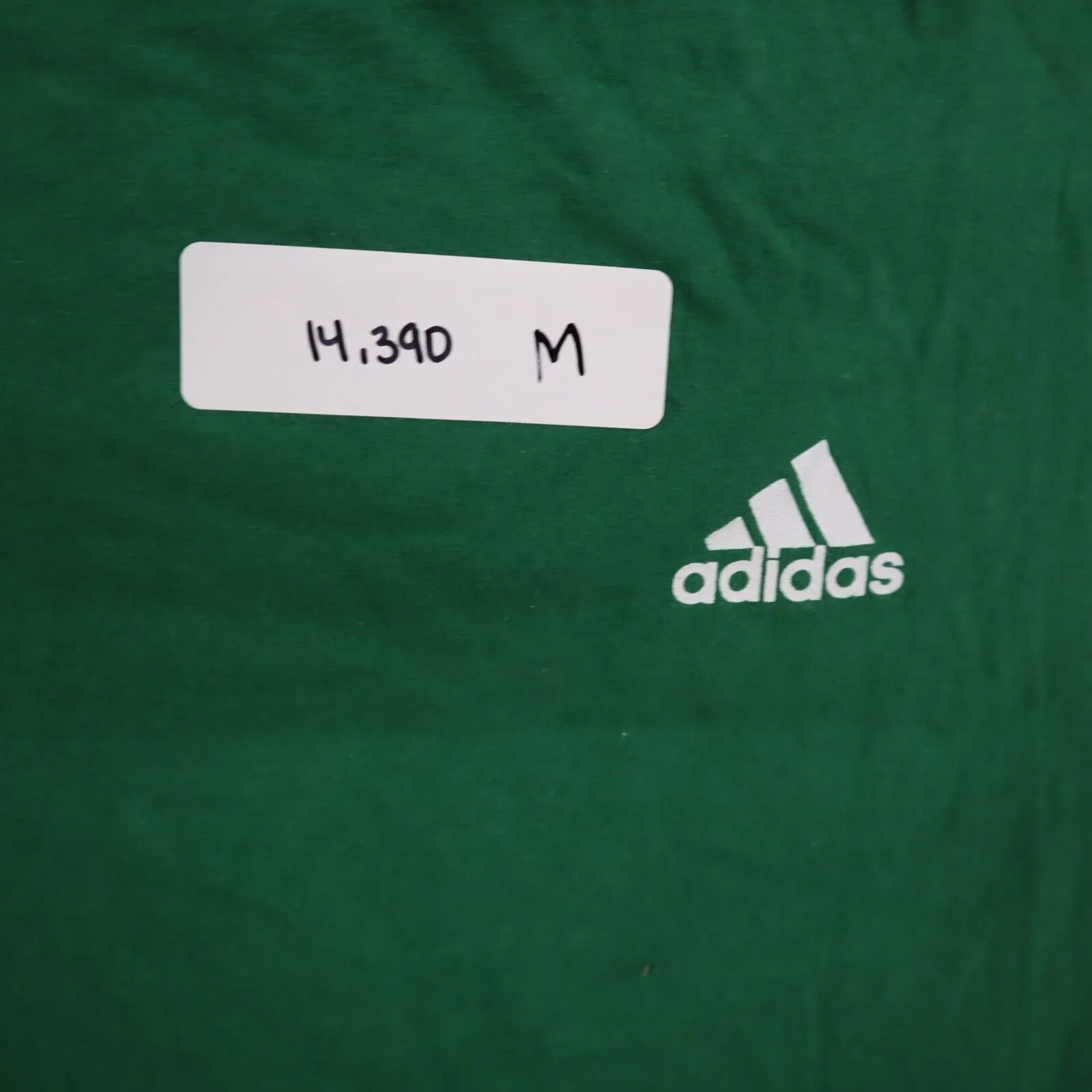 Adidas Mens Pullover T Shirt Casual Short Sleeve Crew Neck Green Size Small
