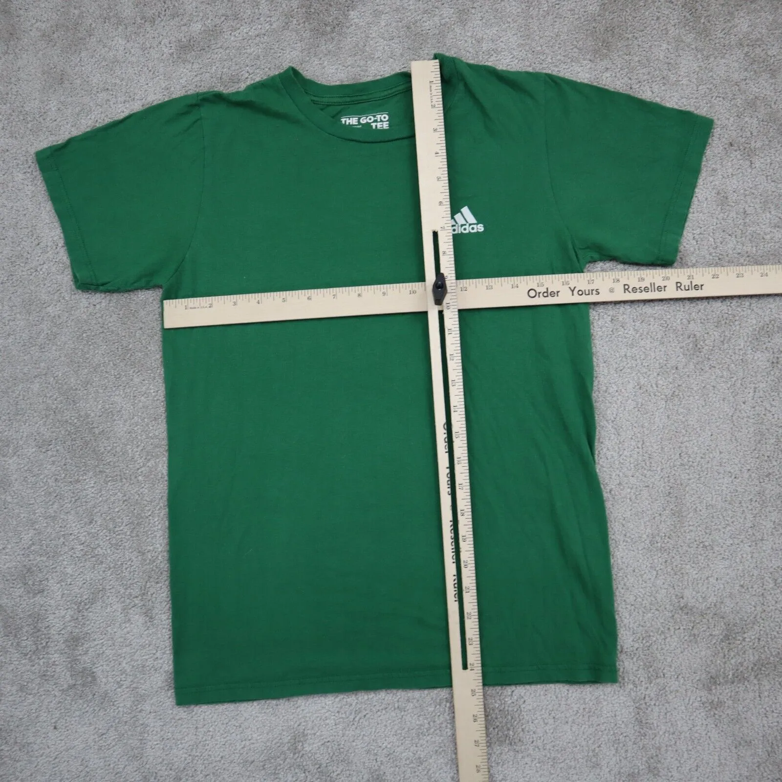 Adidas Mens Pullover T Shirt Casual Short Sleeve Crew Neck Green Size Small