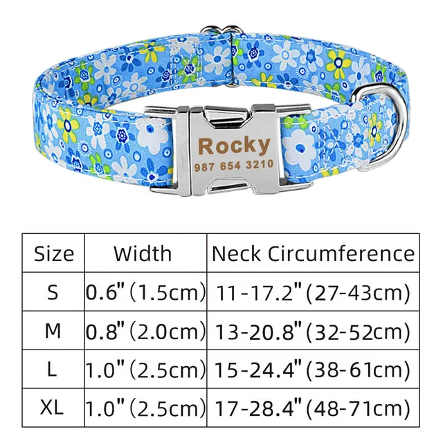 Adjustable Nylon Plaid Unisex Dog Collar Personalized