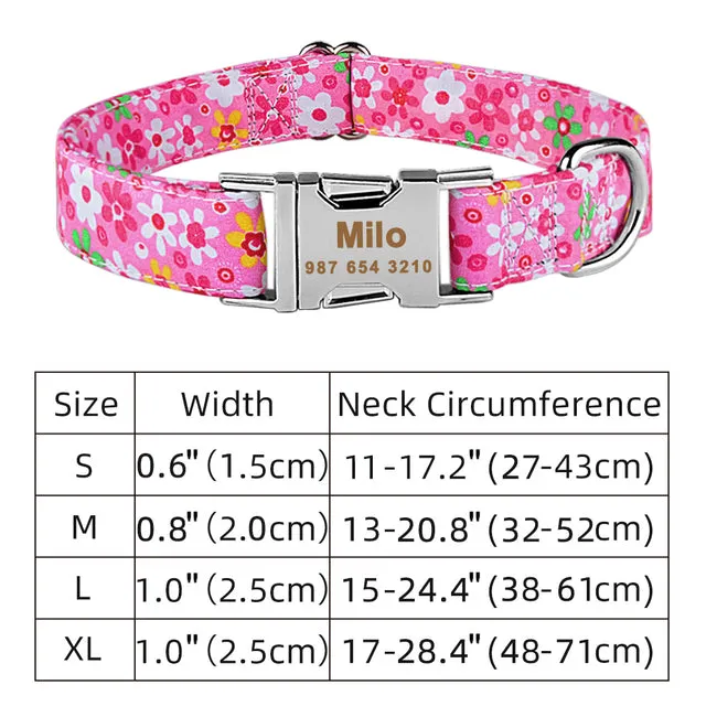 Adjustable Nylon Plaid Unisex Dog Collar Personalized