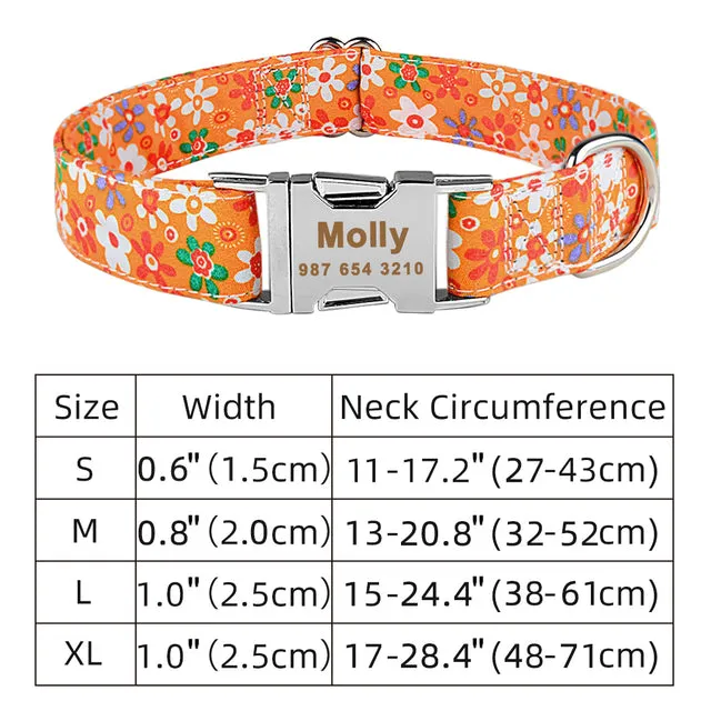 Adjustable Nylon Plaid Unisex Dog Collar Personalized