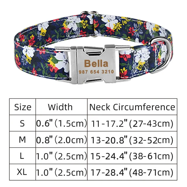 Adjustable Nylon Plaid Unisex Dog Collar Personalized
