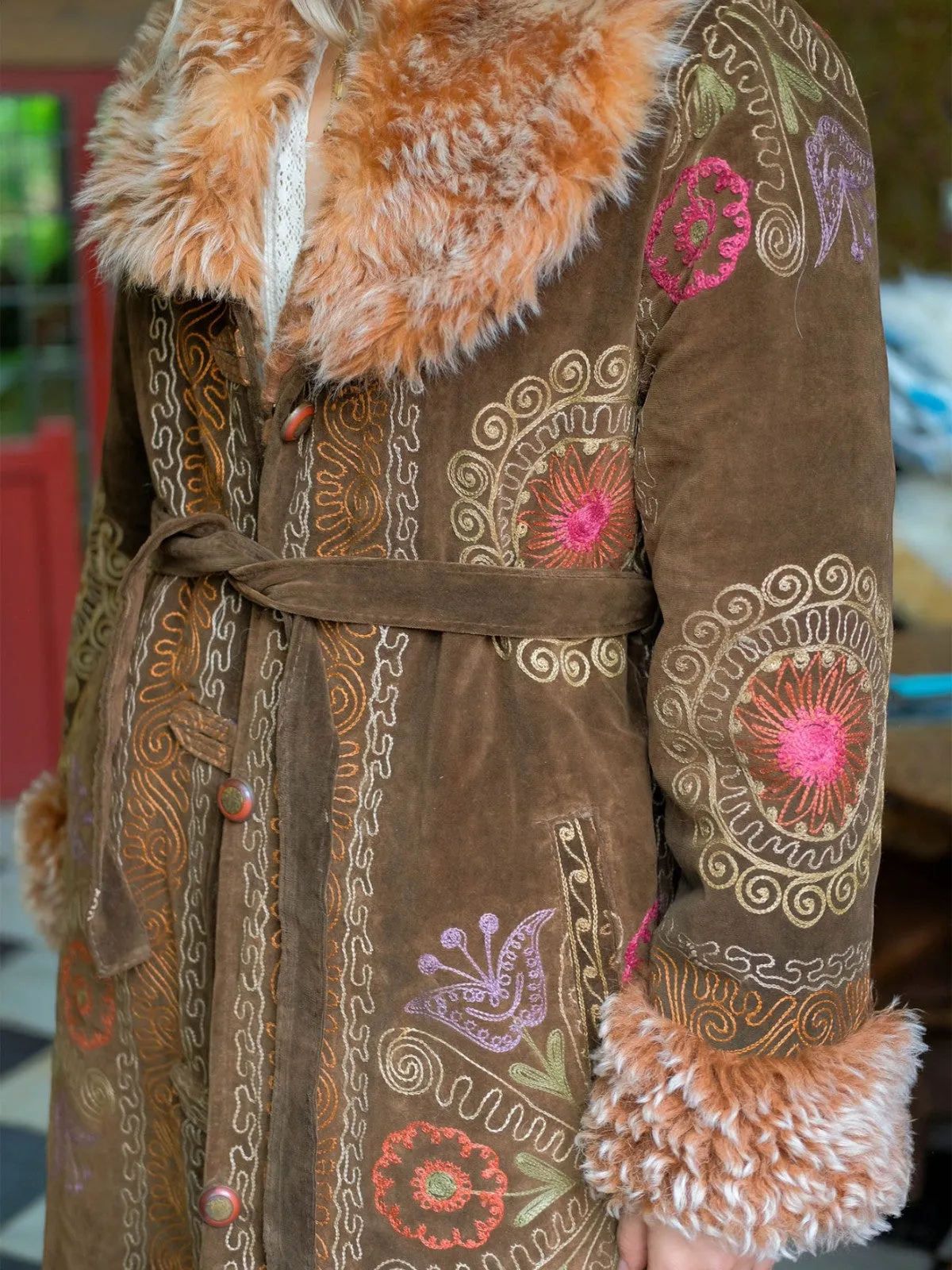 Aisara Wrap Coat - L | Multi/Brown