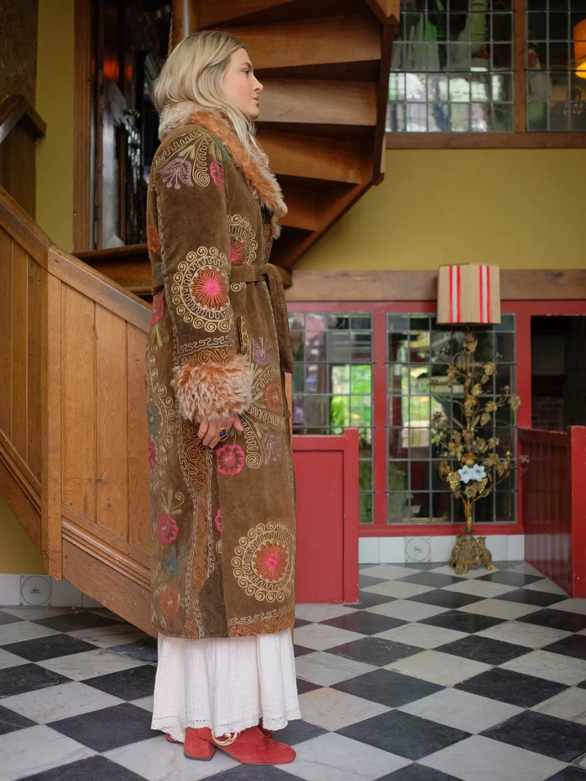 Aisara Wrap Coat - L | Multi/Brown
