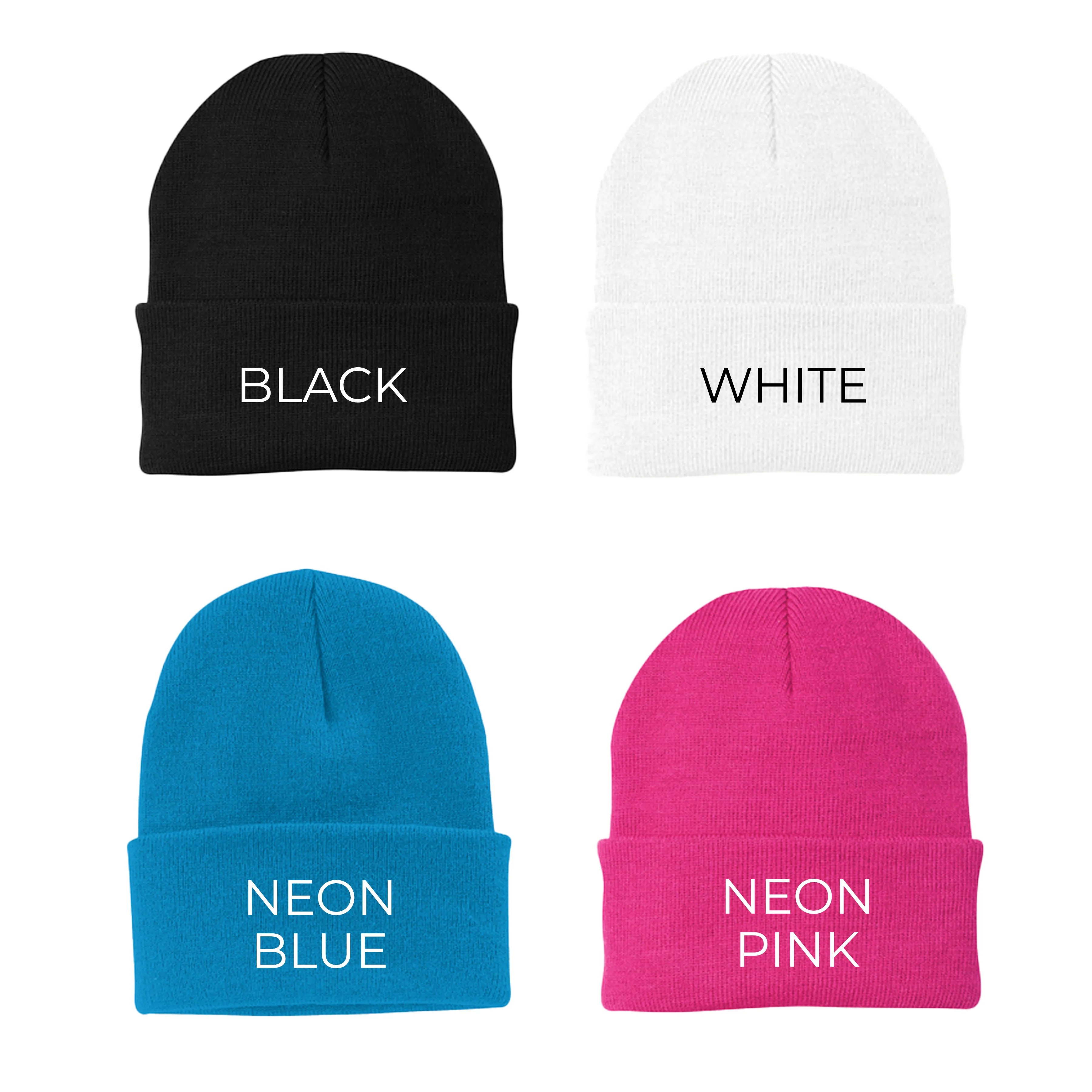 Alpha Omicron Pi Bubble Embroidered Beanie - Alpha O Pastel