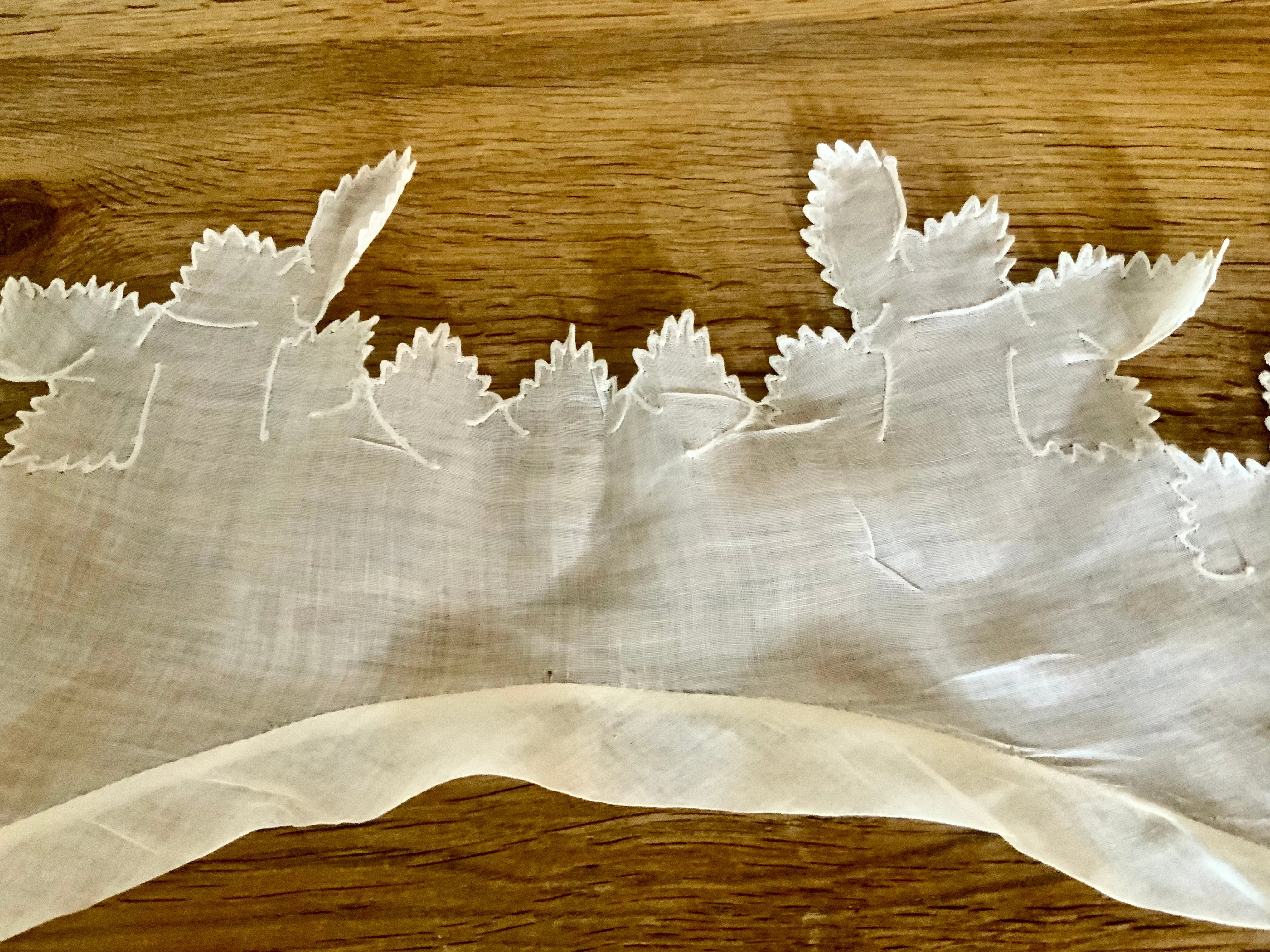 Antique Cotton Collar -Embroidered Butterflies - 1920