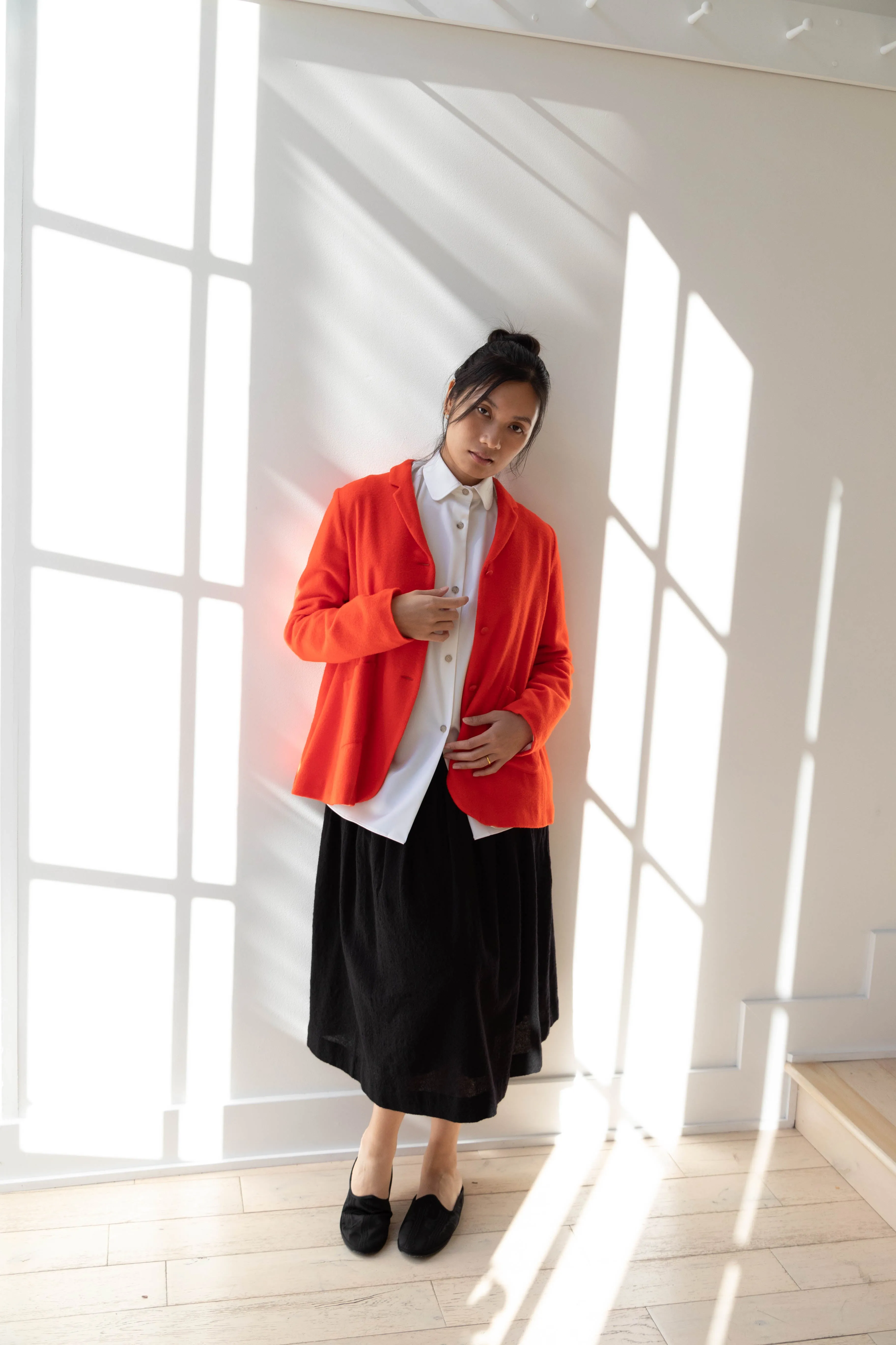 Apuntob | Wool Cashmere Jacket in Tomato