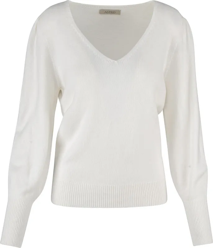 Astrid Woven V neck Knit Sweater