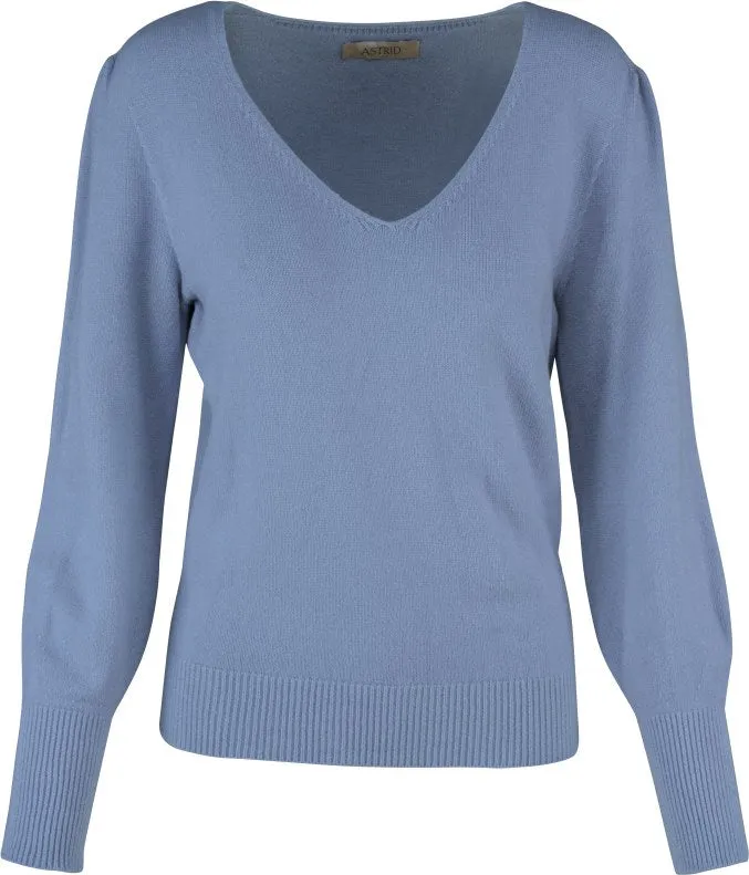 Astrid Woven V neck Knit Sweater
