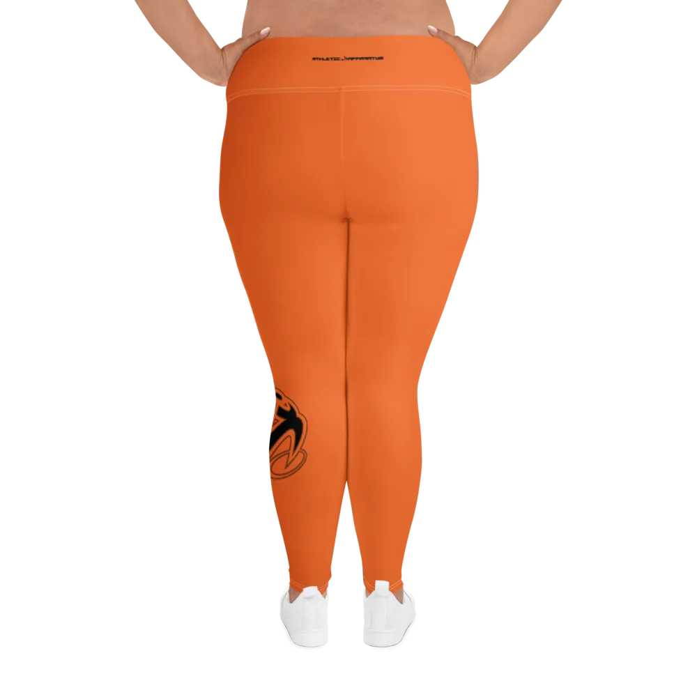 Athletic Apparatus Orange Black logo White stitch V3 Plus Size Leggings
