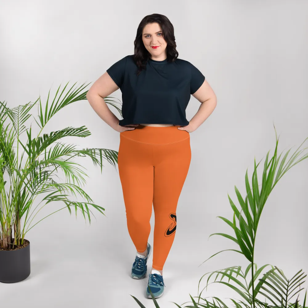 Athletic Apparatus Orange Black logo White stitch V3 Plus Size Leggings