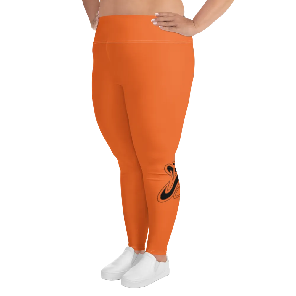 Athletic Apparatus Orange Black logo White stitch V3 Plus Size Leggings