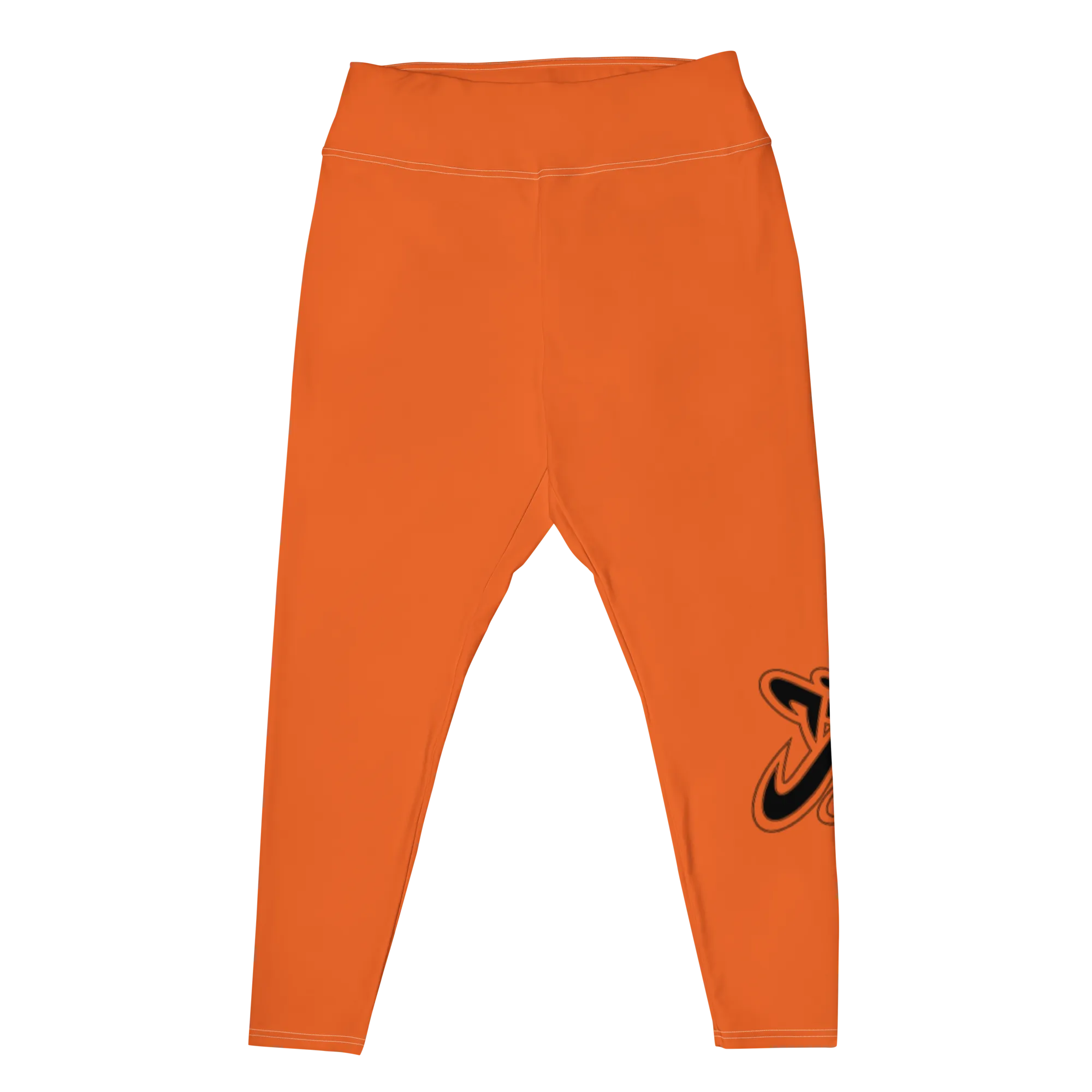 Athletic Apparatus Orange Black logo White stitch V3 Plus Size Leggings