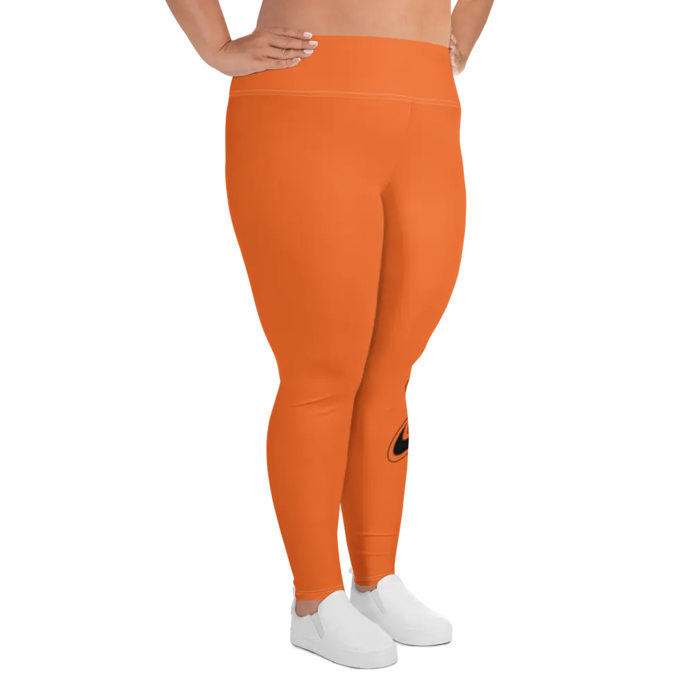 Athletic Apparatus Orange Black logo White stitch V3 Plus Size Leggings