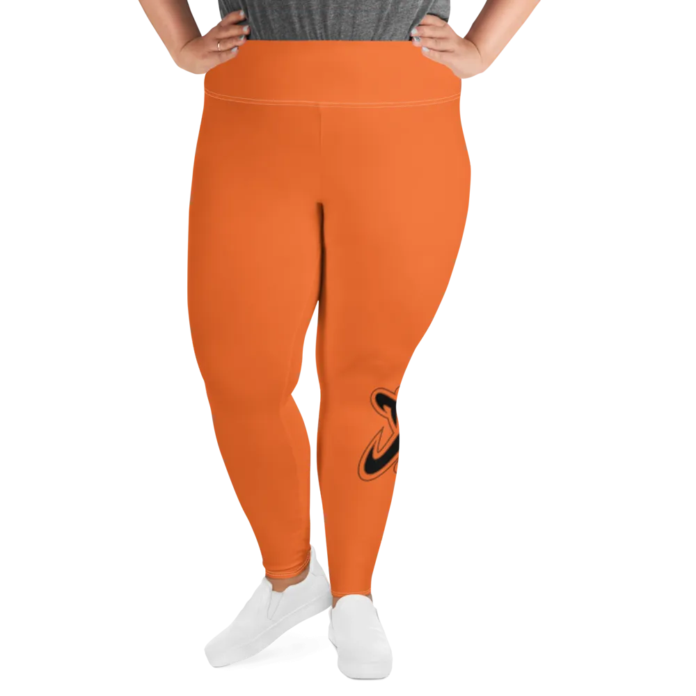 Athletic Apparatus Orange Black logo White stitch V3 Plus Size Leggings