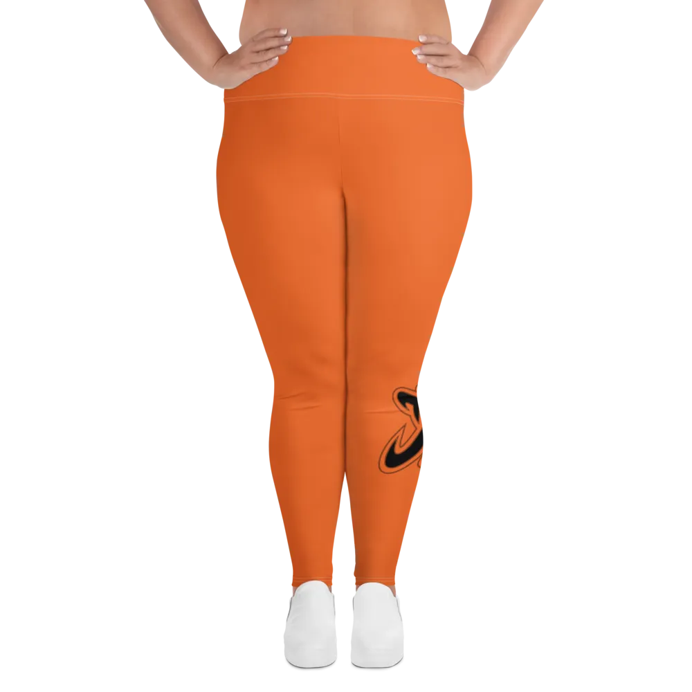 Athletic Apparatus Orange Black logo White stitch V3 Plus Size Leggings
