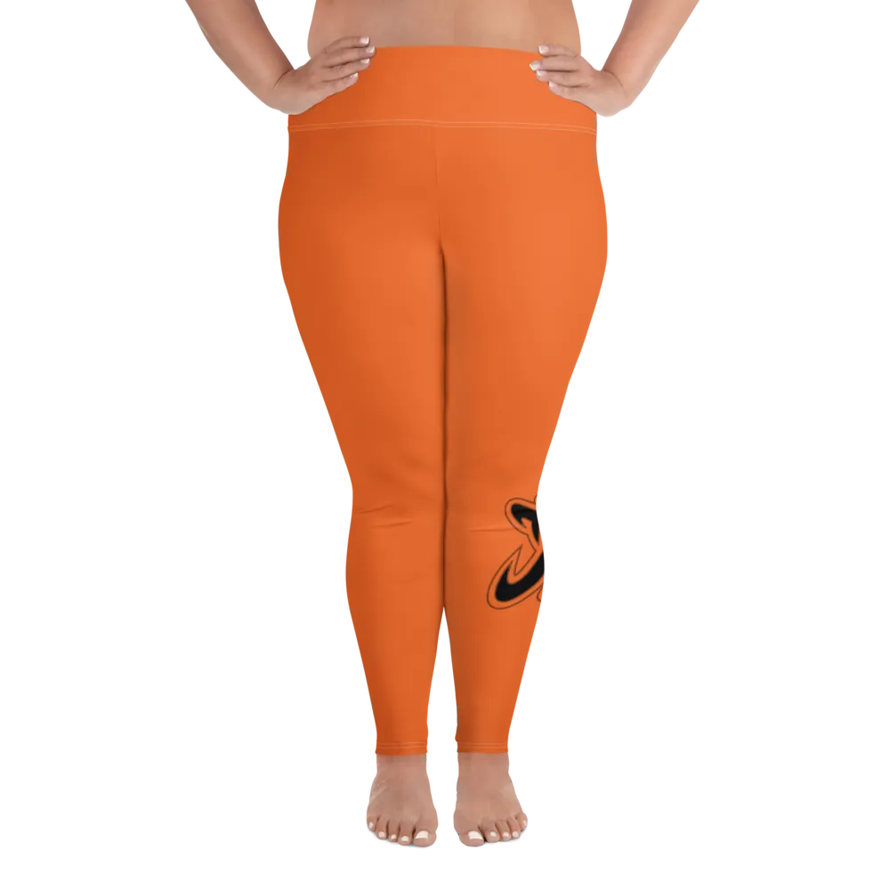 Athletic Apparatus Orange Black logo White stitch V3 Plus Size Leggings