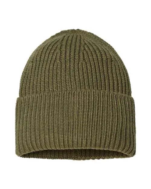 Atlantis Headwear Sustainable Chunky Rib Cuffed Beanie OAK