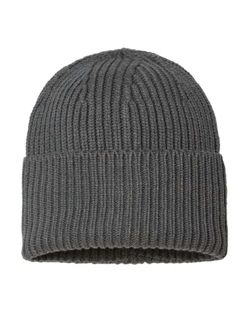 Atlantis Headwear Sustainable Chunky Rib Cuffed Beanie OAK