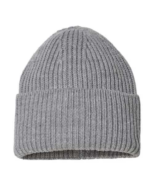 Atlantis Headwear Sustainable Chunky Rib Cuffed Beanie OAK