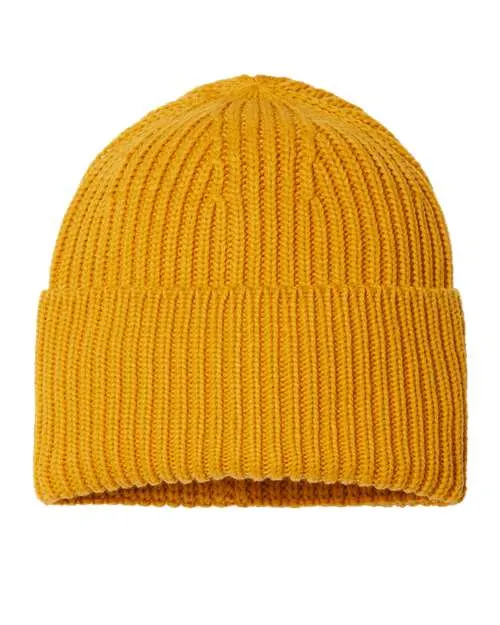 Atlantis Headwear Sustainable Chunky Rib Cuffed Beanie OAK