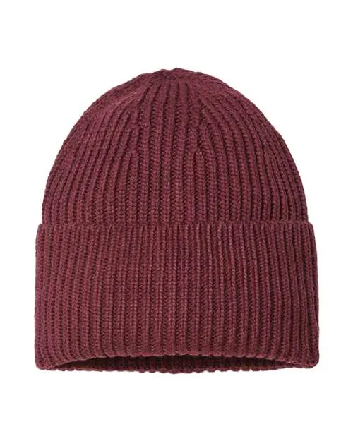 Atlantis Headwear Sustainable Chunky Rib Cuffed Beanie OAK