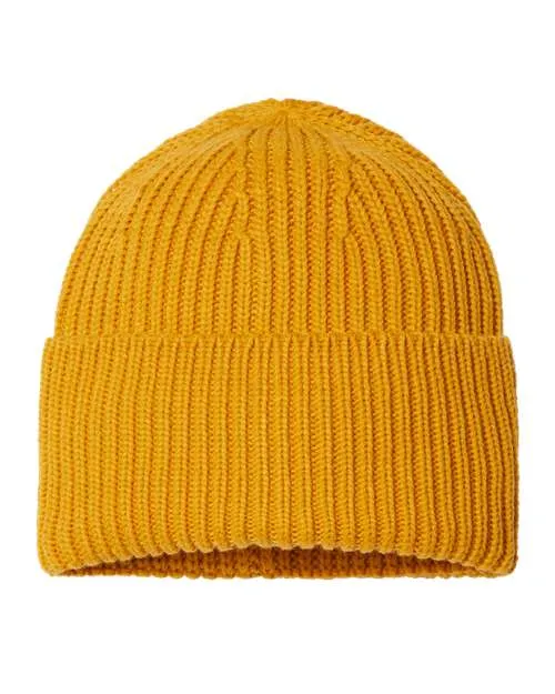 Atlantis Headwear Sustainable Chunky Rib Cuffed Beanie OAK