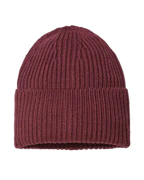 Atlantis Headwear Sustainable Chunky Rib Cuffed Beanie OAK