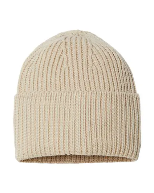 Atlantis Headwear Sustainable Chunky Rib Cuffed Beanie OAK