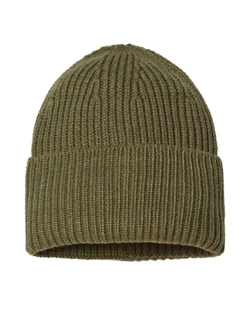 Atlantis Headwear Sustainable Chunky Rib Cuffed Beanie OAK