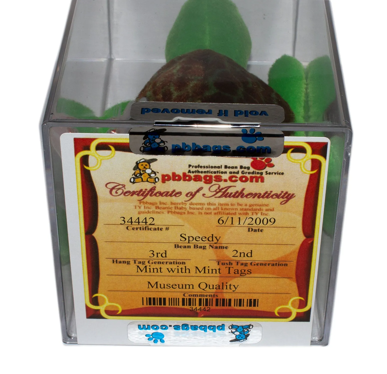 Authenticated Beanie Baby: 3rd Generation Speedy the Turtle