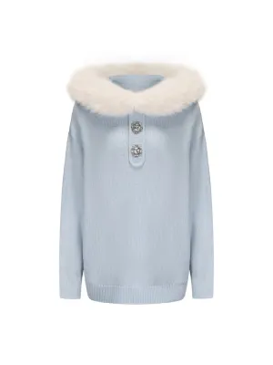Ava Fur Sweatshirt (Blue)
