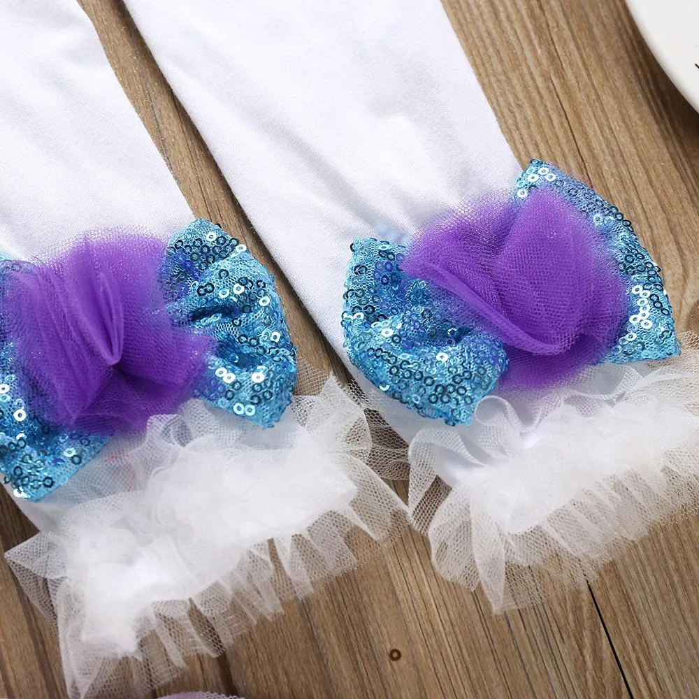 Baby Girls 1st Birthday Party Clothing Infant Priness Romper Skirt Leg Warmer Headband Full Set