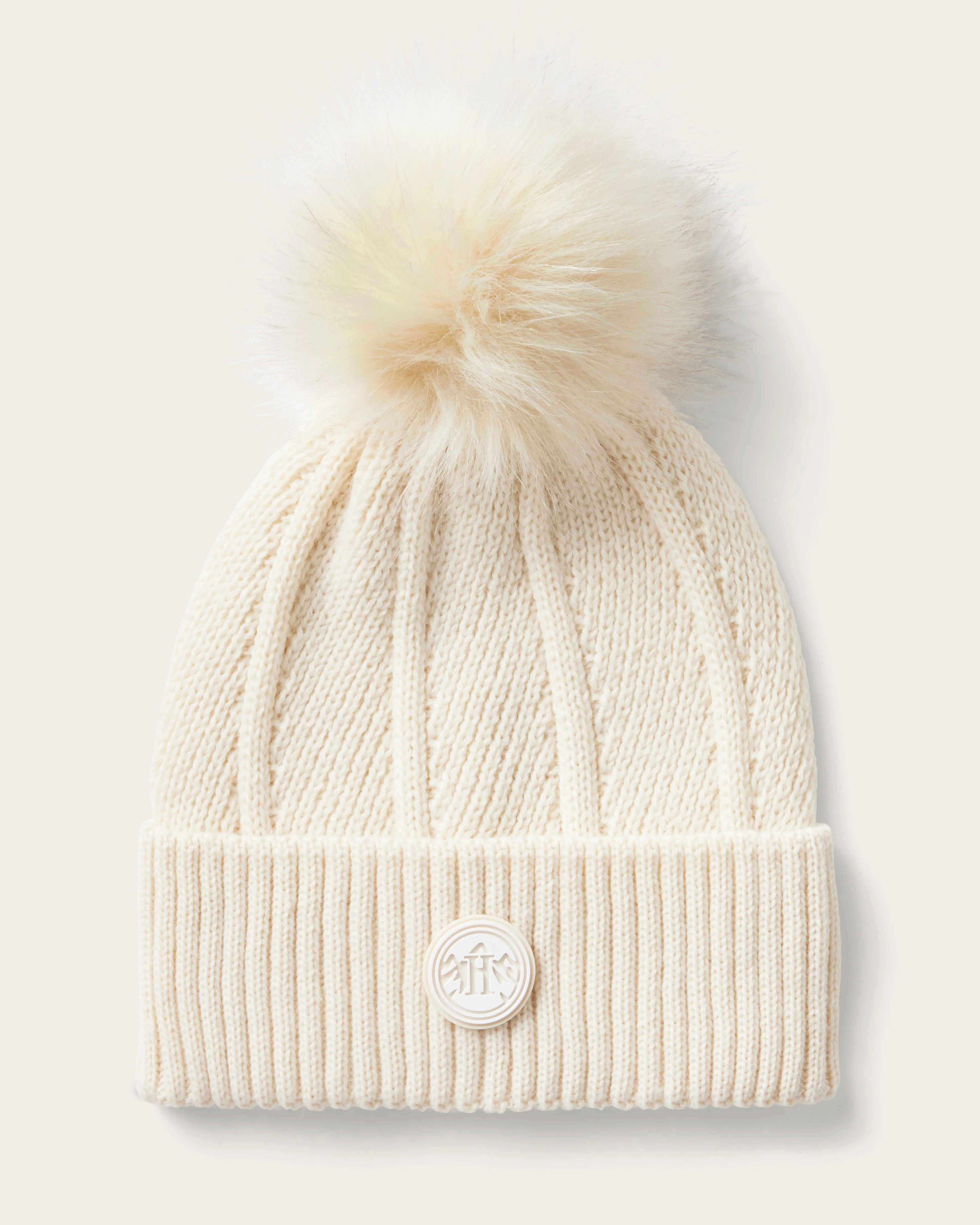 Baby Willow Pom Beanie in Chalk