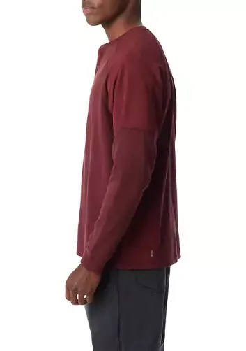 Bass Outdoor Men's Thermal Raglan Sleeve Henley Shirt Tawny Port Red XL