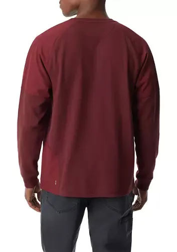 Bass Outdoor Men's Thermal Raglan Sleeve Henley Shirt Tawny Port Red XL