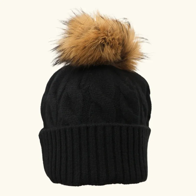 Beanie Cashmere Merino with Pom Pom