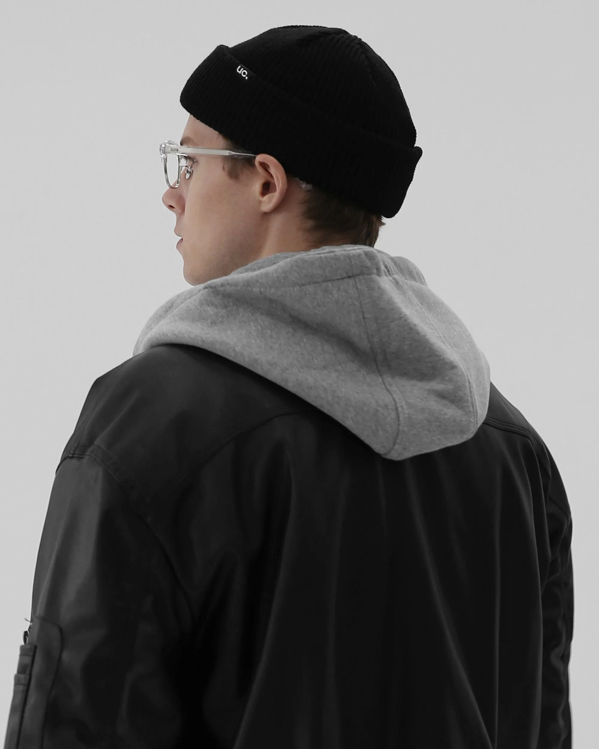 BEANIE / MARINE FIT / DOUBLE TAB / M BLACK