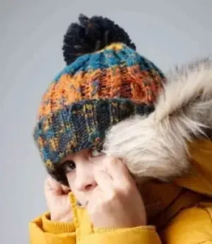 Beechfield Junior Corkscrew Pom Pom Beanie | Multicolor | One Size