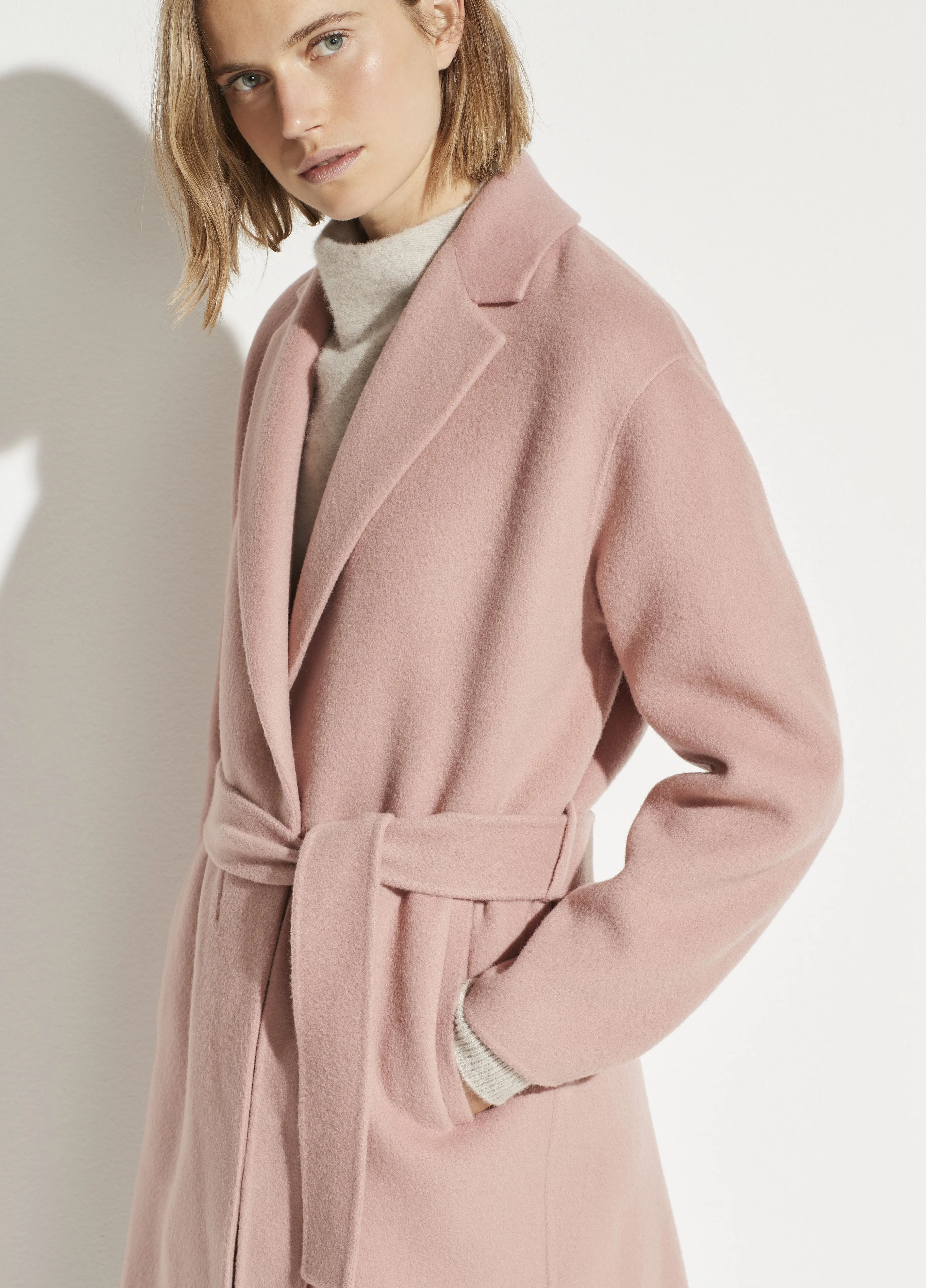 Belted Coat in Petal Crest