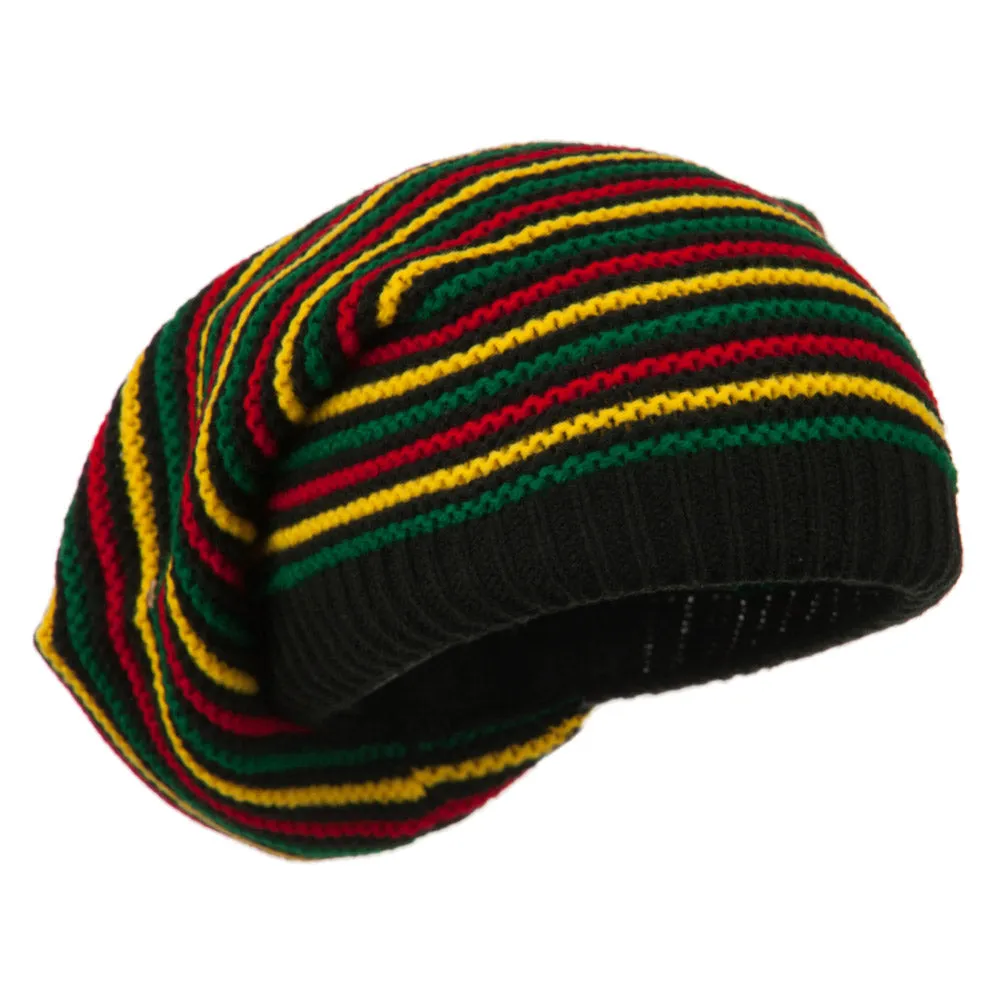 Big Size Rasta Striped Multi Deep Beanie