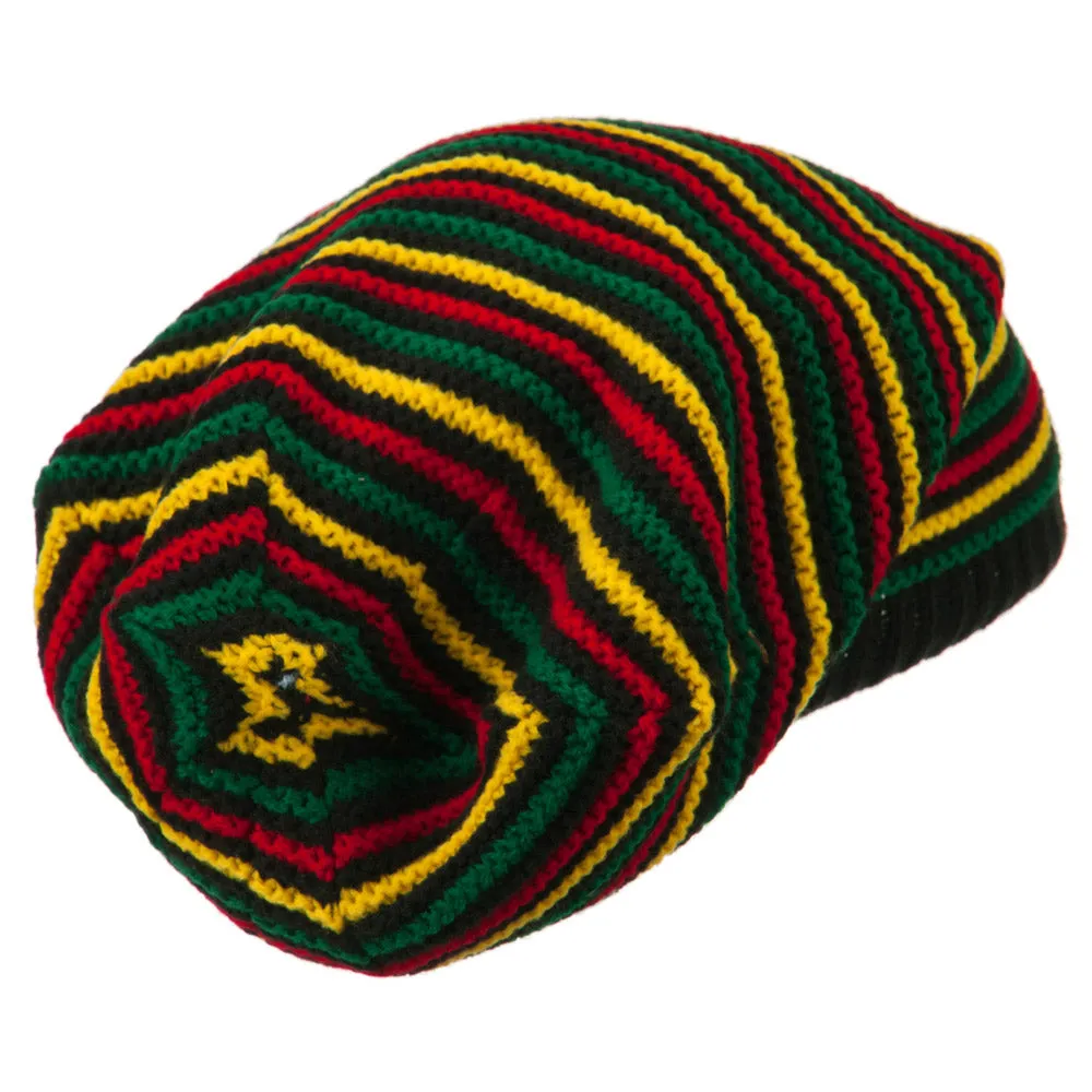 Big Size Rasta Striped Multi Deep Beanie