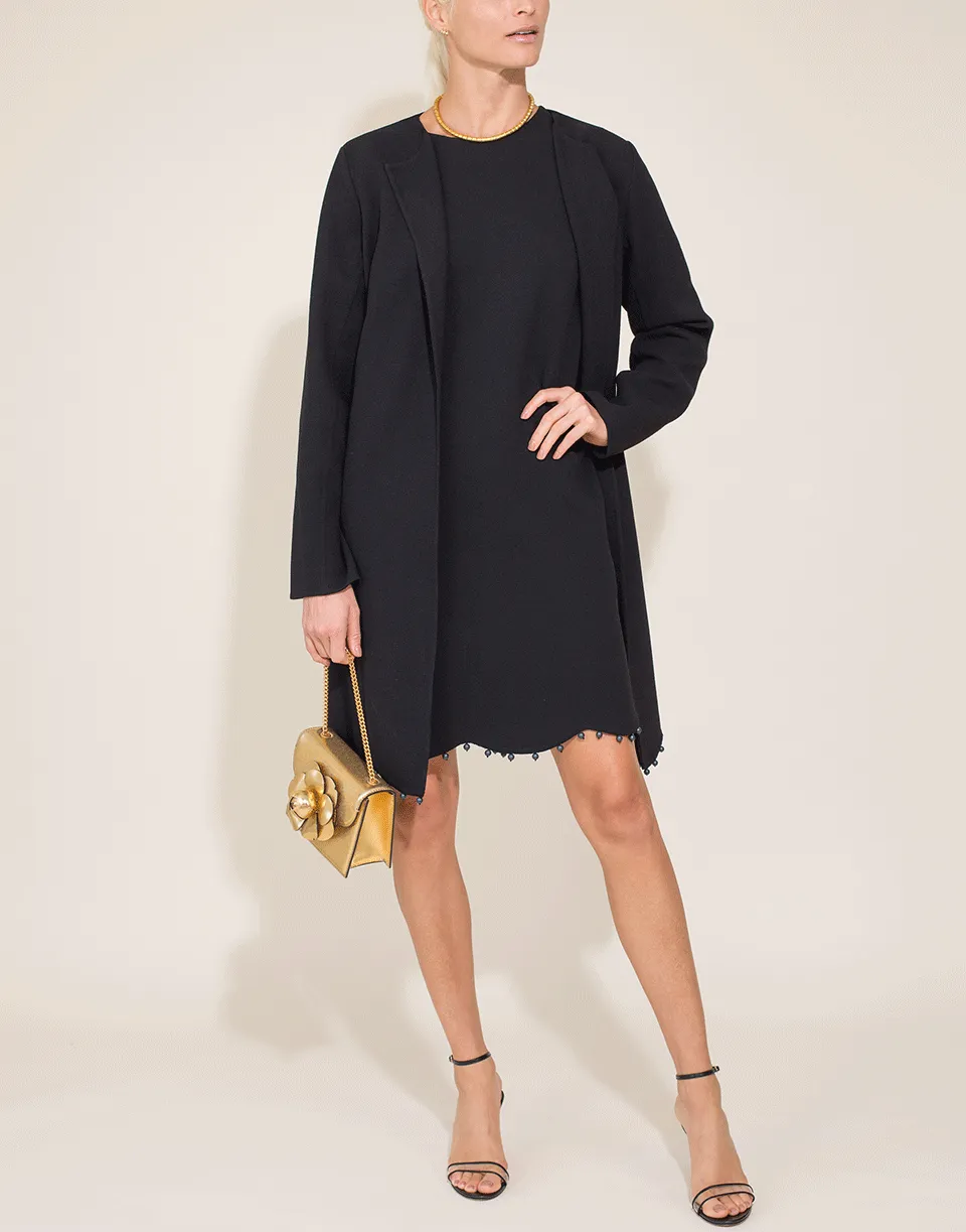 Black Collarless Coat